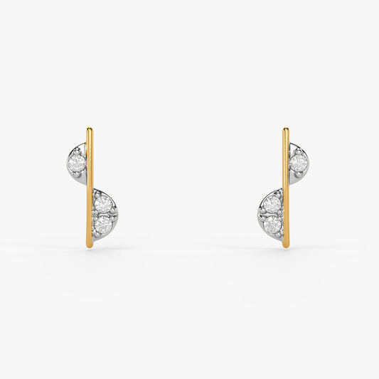 Gold Wavy Spark Lab Grown Diamond Earrings