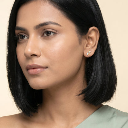 Gold Wavy Spark Lab Grown Diamond Earrings