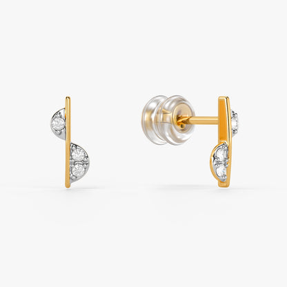 Gold Wavy Spark Lab Grown Diamond Earrings