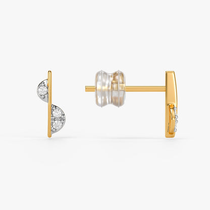 Gold Wavy Spark Lab Grown Diamond Earrings
