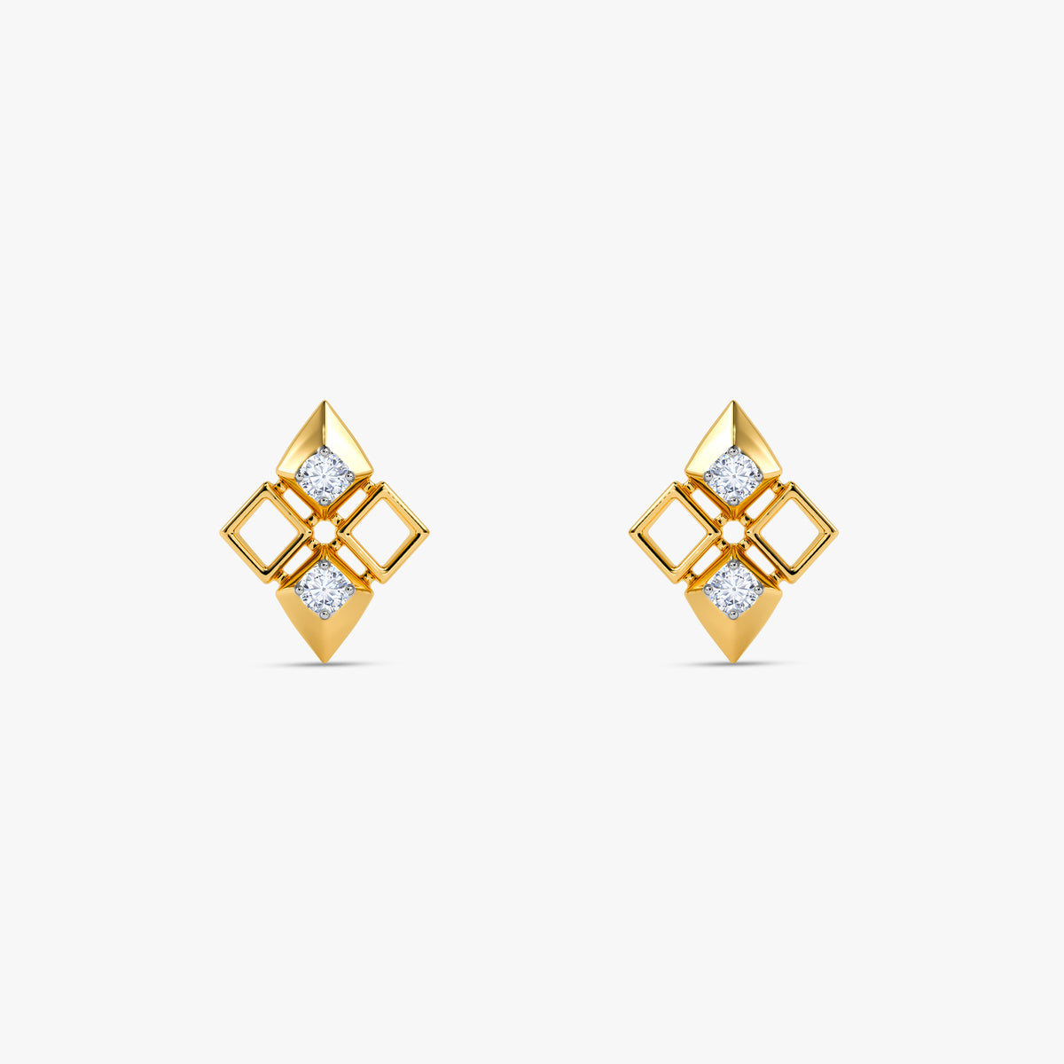 Gold Brilliant Cubic Lab Grown Diamond Studs