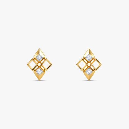 Gold Brilliant Cubic Lab Grown Diamond Studs