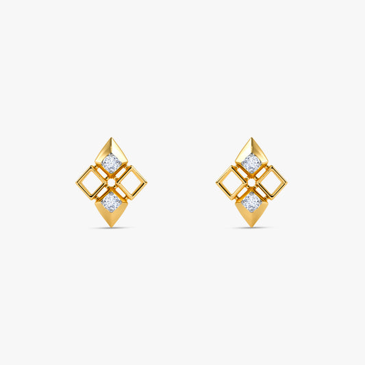 Gold Brilliant Cubic Lab Grown Diamond Studs