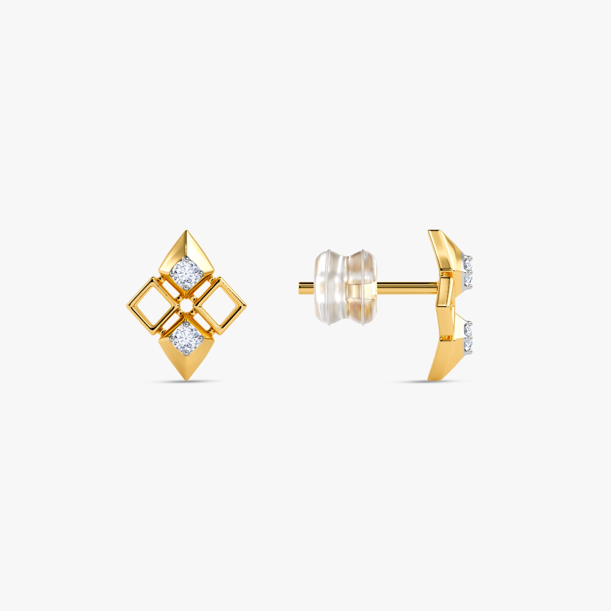 Gold Brilliant Cubic Lab Grown Diamond Studs