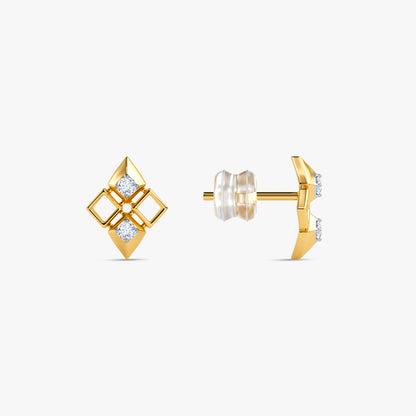 Gold Brilliant Cubic Lab Grown Diamond Studs