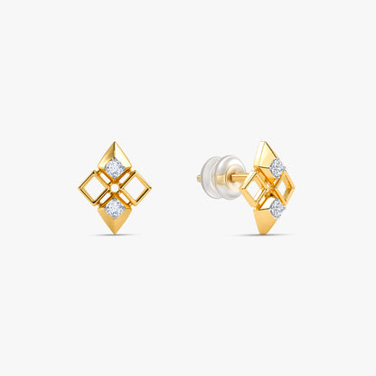 Gold Brilliant Cubic Lab Grown Diamond Studs
