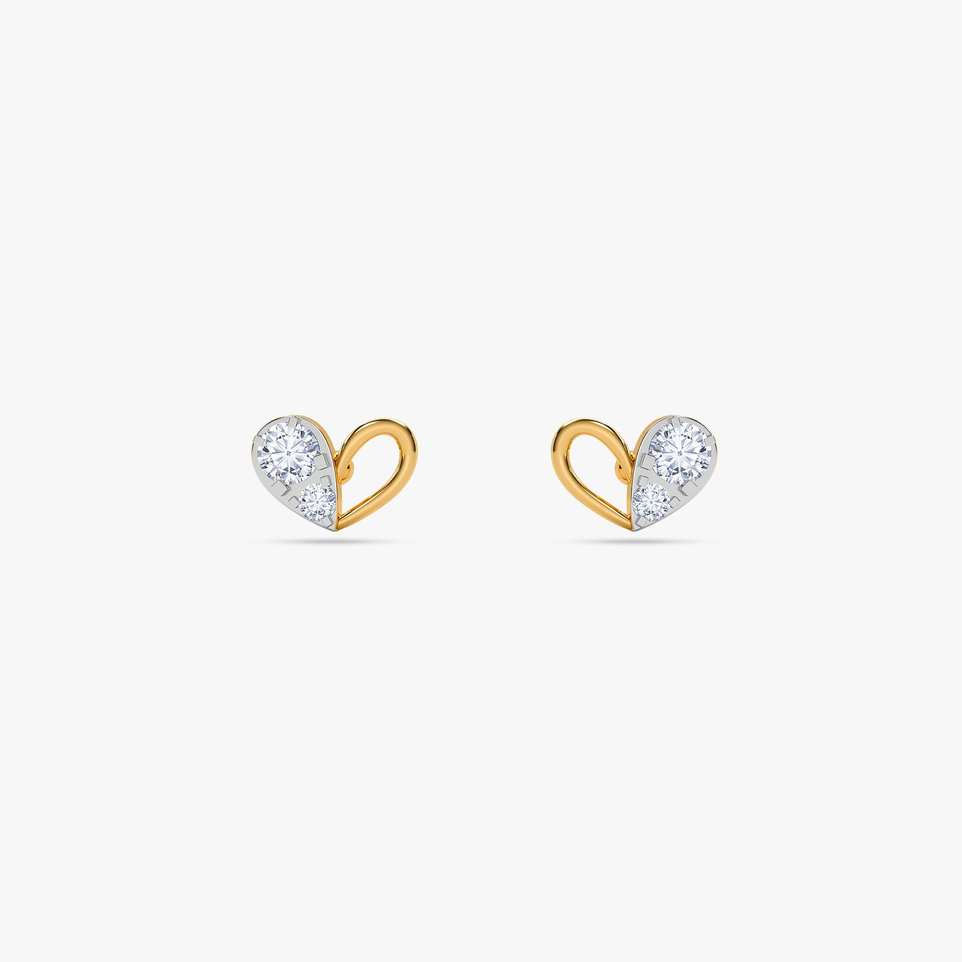 Gold Love Beat Lab Grown Diamond Studs