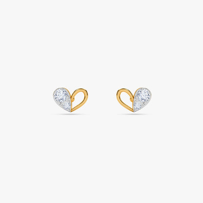Gold Love Beat Lab Grown Diamond Studs