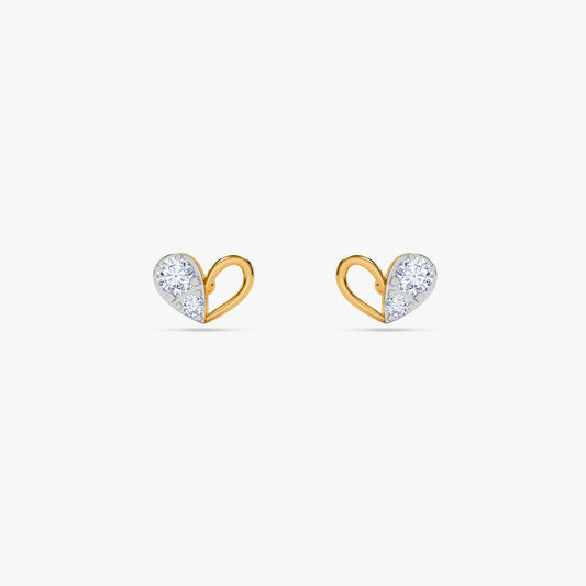 Gold Love Beat Lab Grown Diamond Studs
