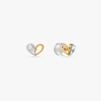 Gold Love Beat Lab Grown Diamond Studs