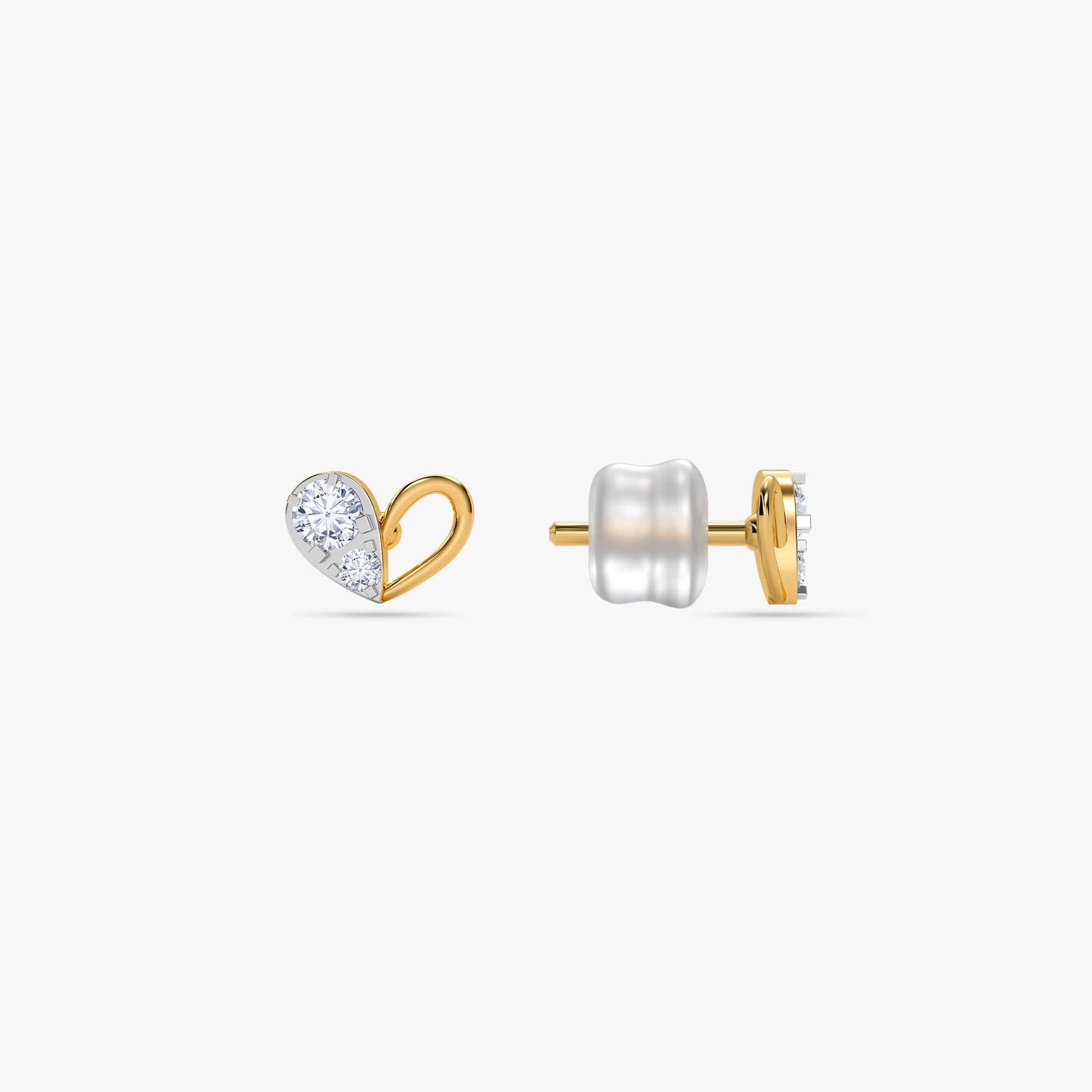 Gold Love Beat Lab Grown Diamond Studs