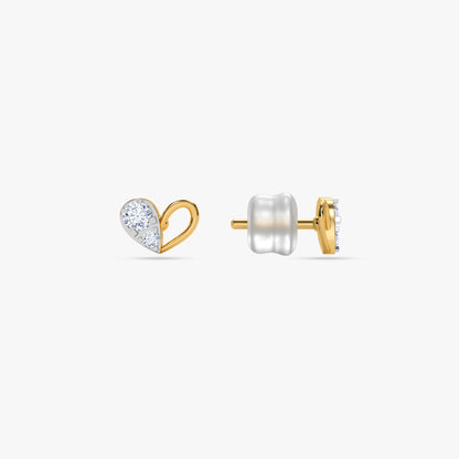 Gold Love Beat Lab Grown Diamond Studs