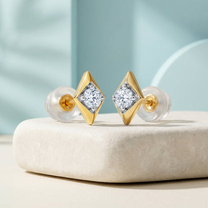 Gold Vertex Spark Lab Grown Diamond Earrings