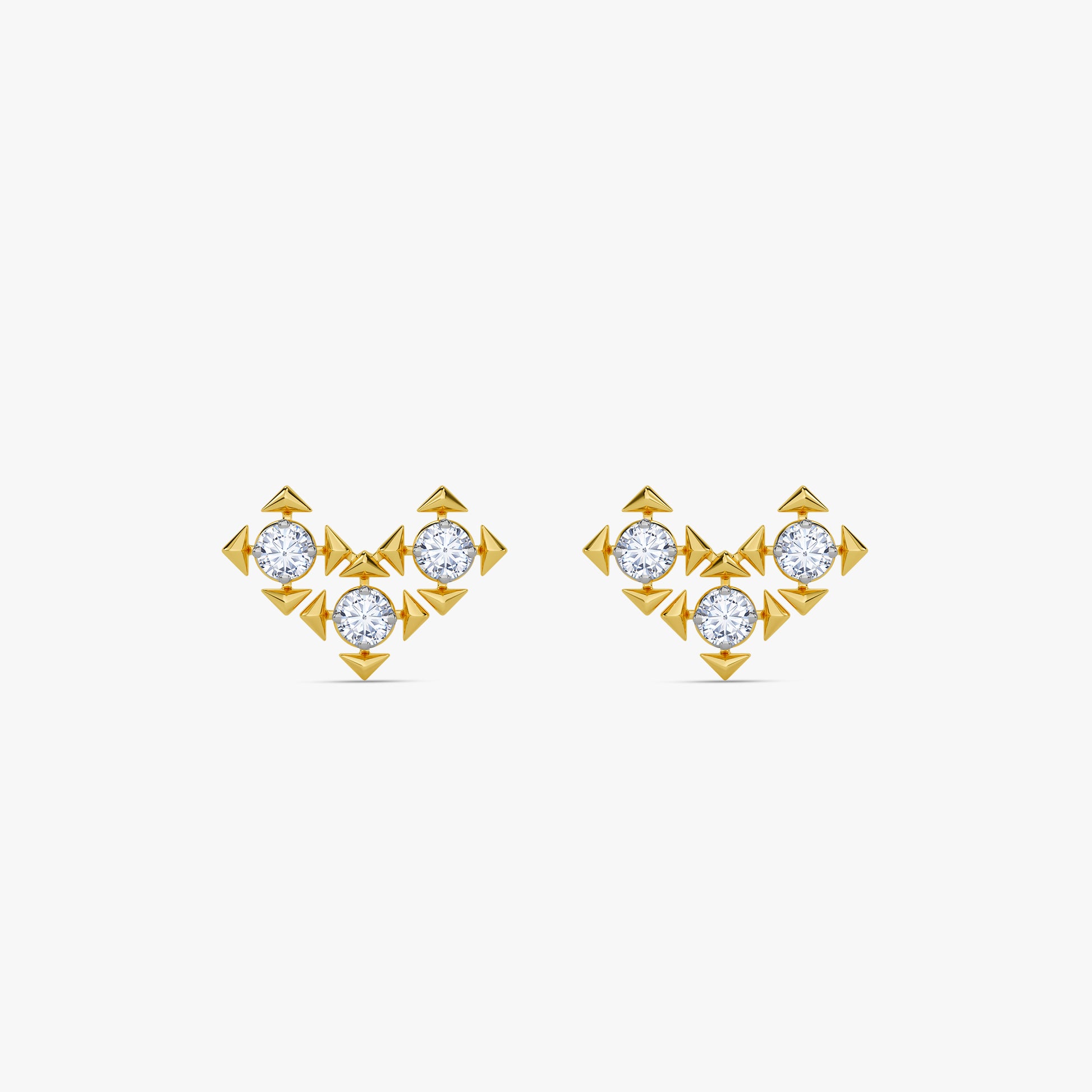Gold Classic Shuriken Lab Grown Diamond Studs