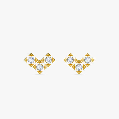 Gold Classic Shuriken Lab Grown Diamond Studs