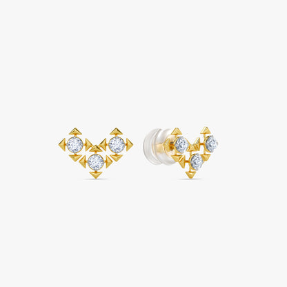 Gold Classic Shuriken Lab Grown Diamond Studs