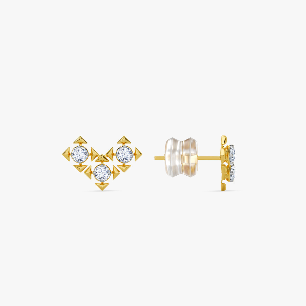 Gold Classic Shuriken Lab Grown Diamond Studs
