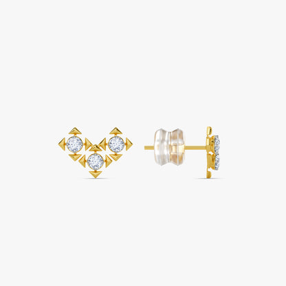 Gold Classic Shuriken Lab Grown Diamond Studs