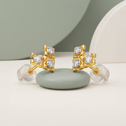 Gold Classic Shuriken Lab Grown Diamond Studs