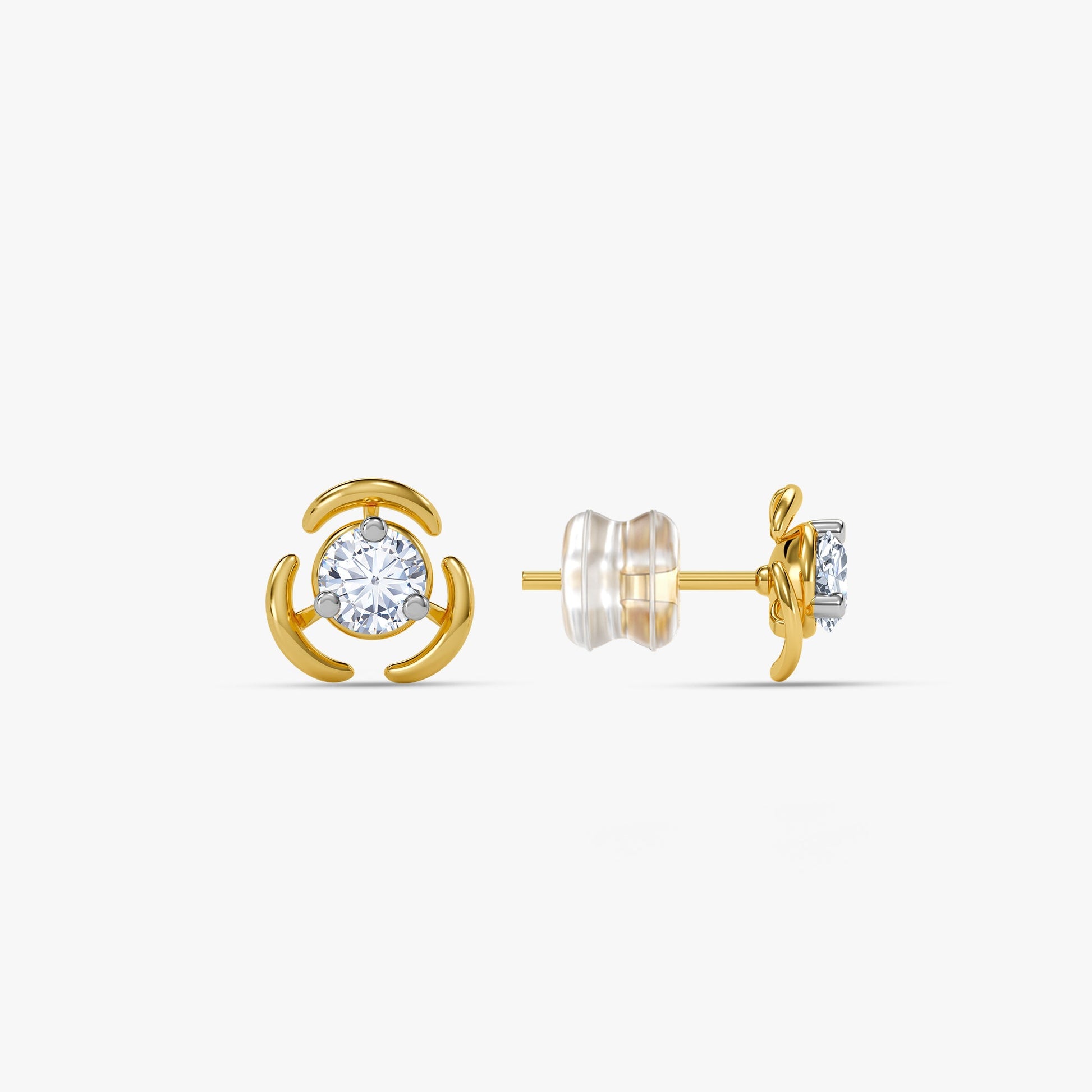 Gold Guarded Shine Lab Grown Diamond Studs