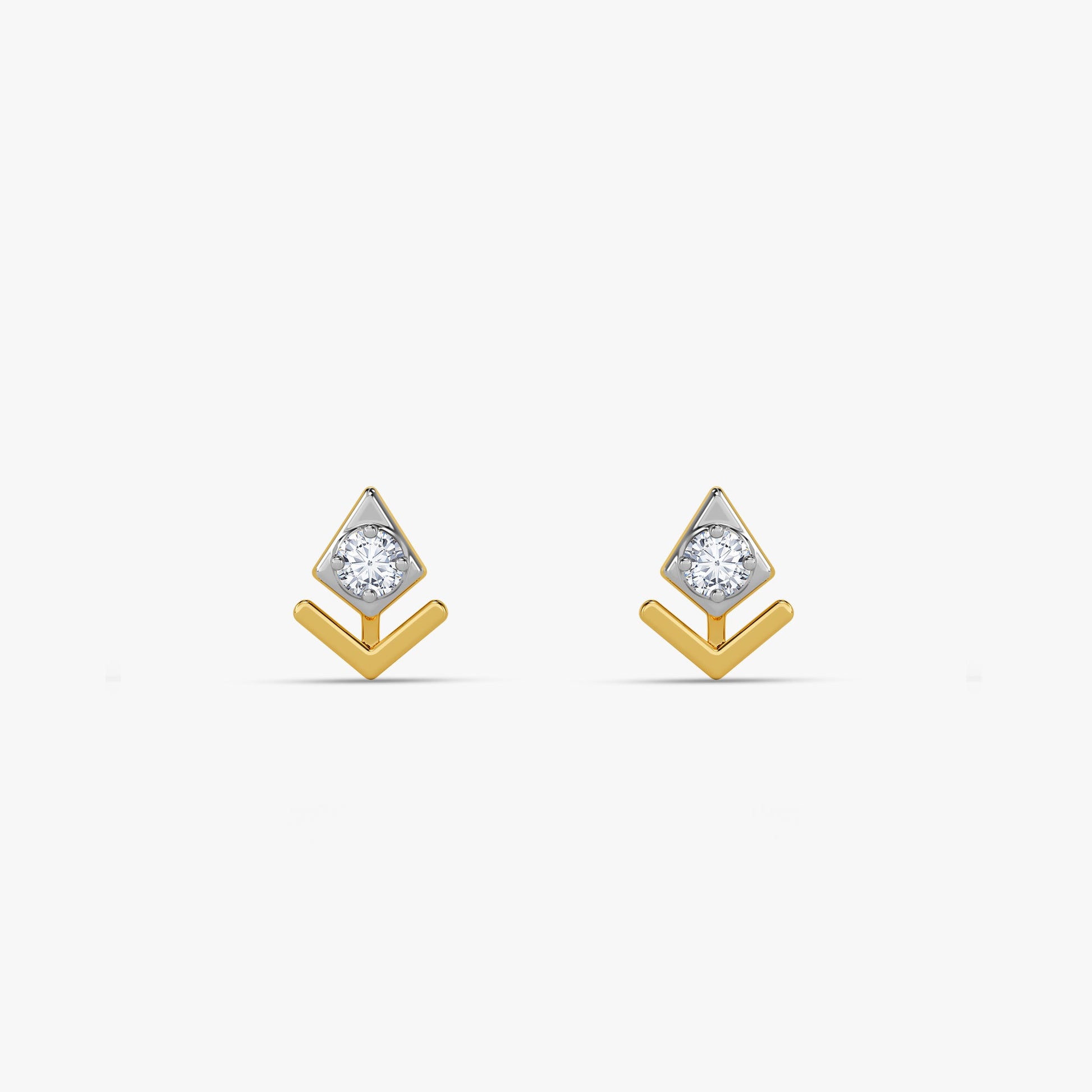 Gold Edgy Arrow Lab Grown Diamond Studs