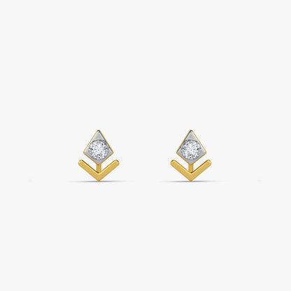 Gold Edgy Arrow Lab Grown Diamond Studs