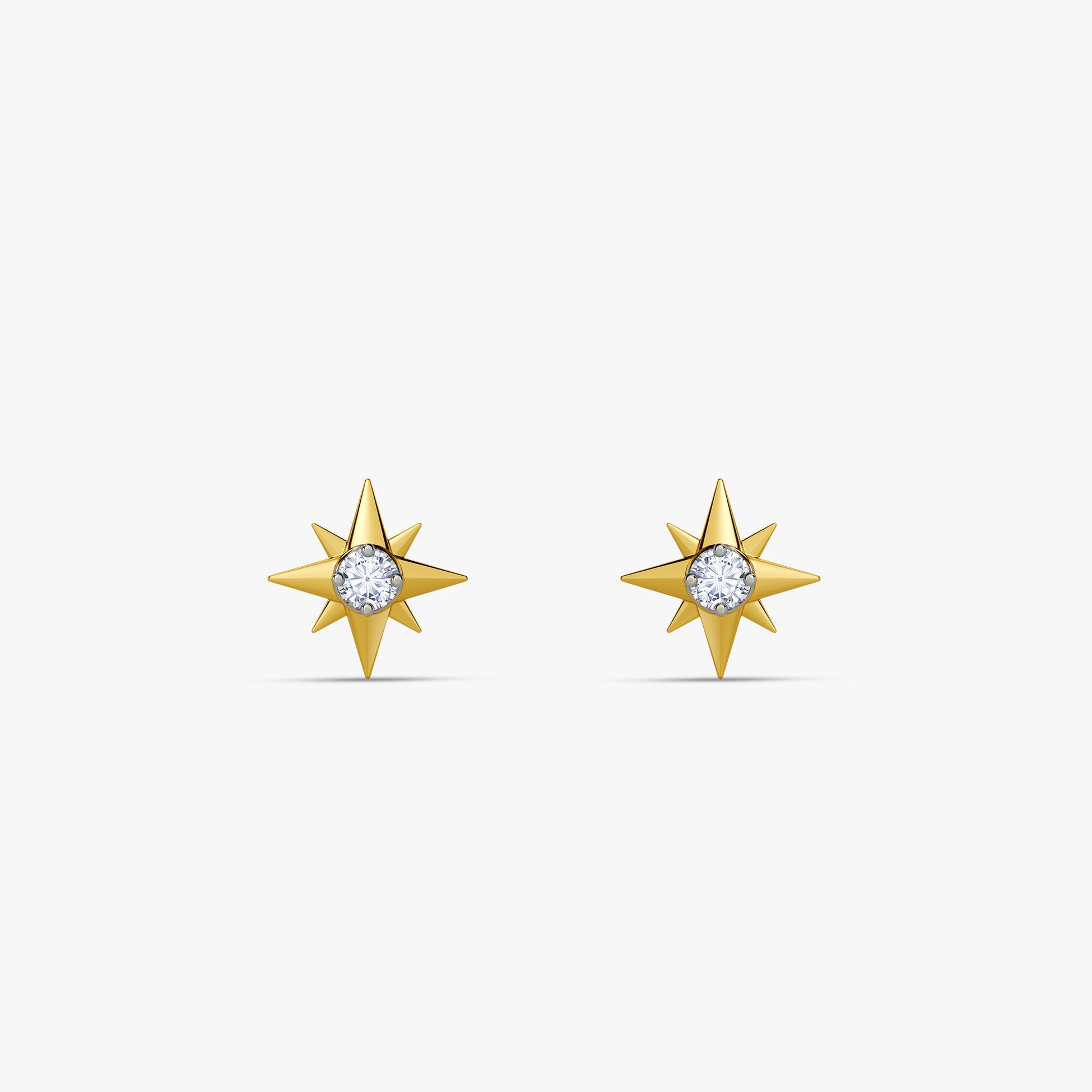 Gold Shooting Starlit Lab Grown Diamond Studs