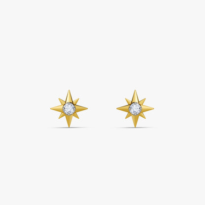 Gold Shooting Starlit Lab Grown Diamond Studs