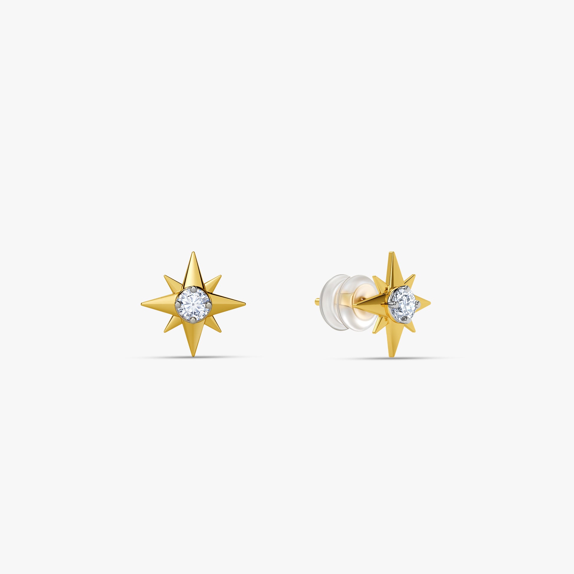 Gold Shooting Starlit Lab Grown Diamond Studs