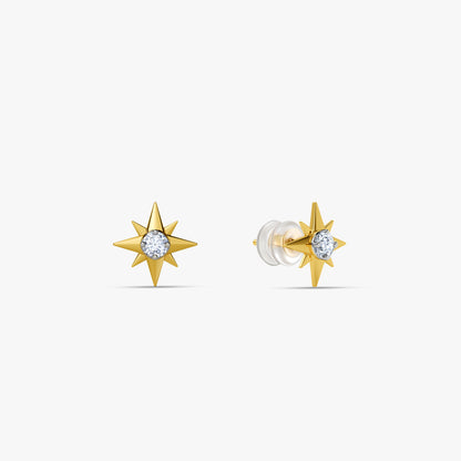 Gold Shooting Starlit Lab Grown Diamond Studs
