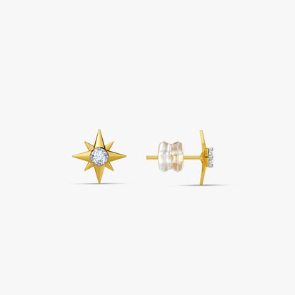 Gold Shooting Starlit Lab Grown Diamond Studs
