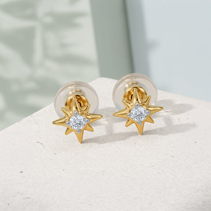 Gold Shooting Starlit Lab Grown Diamond Studs