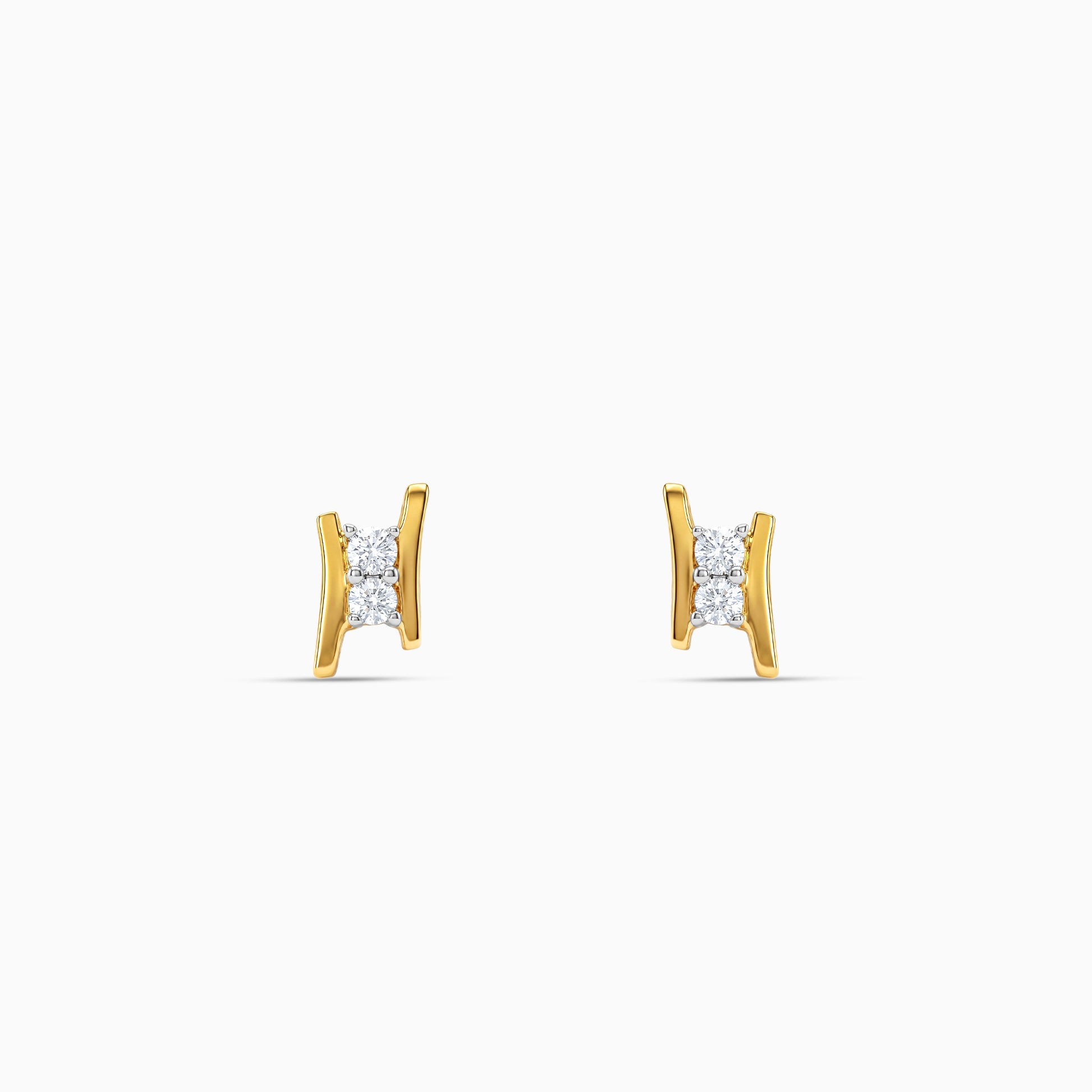 Gold Sculpted Spark Lab Grown Diamond Earrings