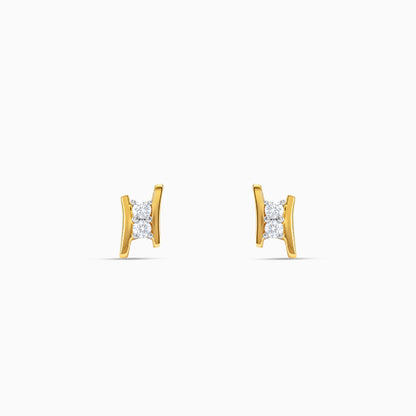 Gold Sculpted Spark Lab Grown Diamond Earrings