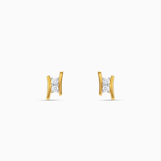 Gold Sculpted Spark Lab Grown Diamond Earrings