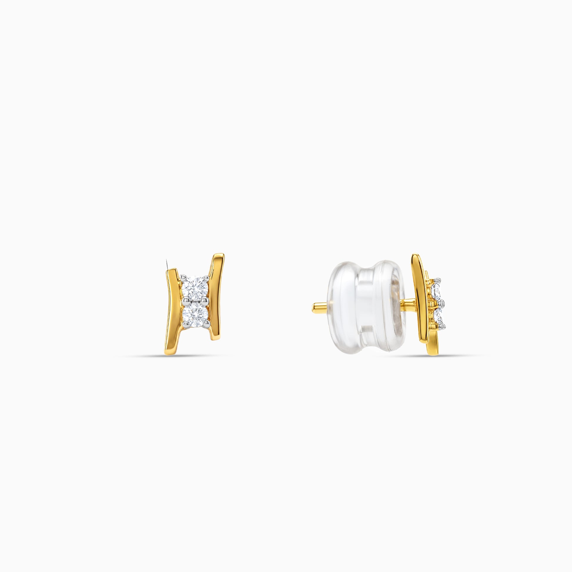 Gold Sculpted Spark Lab Grown Diamond Earrings