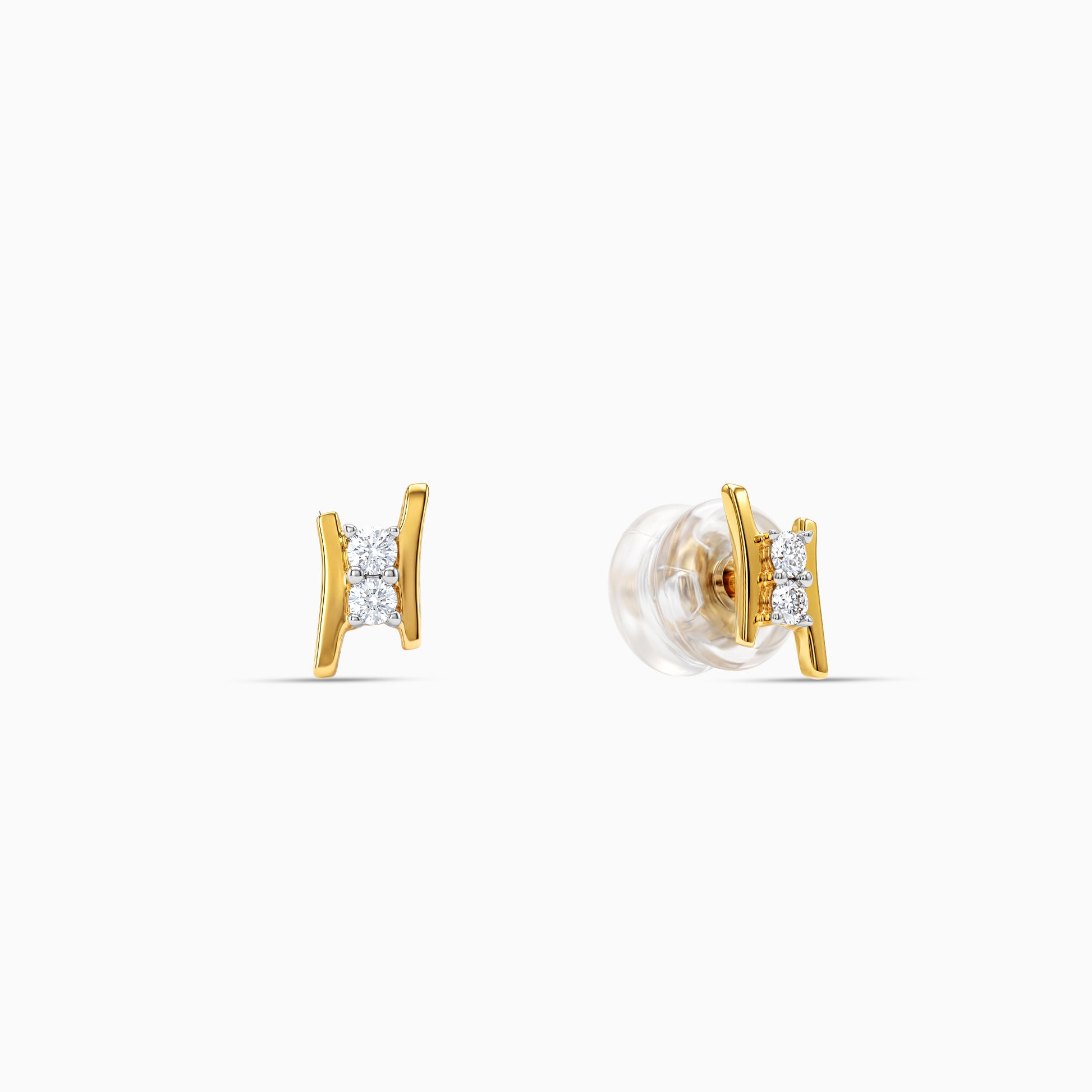 Gold Sculpted Spark Lab Grown Diamond Earrings