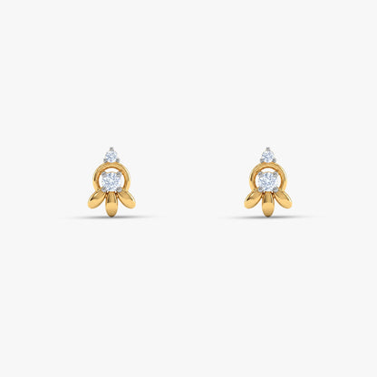 Gold Trillium Glow Lab Grown Diamond Earrings