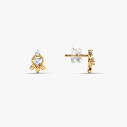 Gold Trillium Glow Lab Grown Diamond Earrings