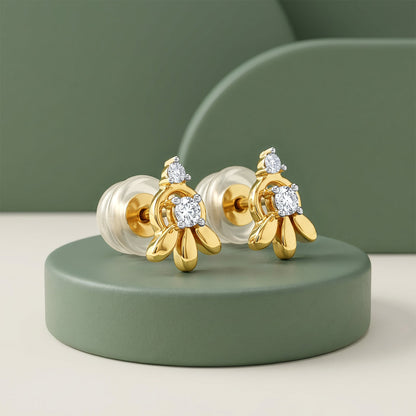 Gold Trillium Glow Lab Grown Diamond Earrings