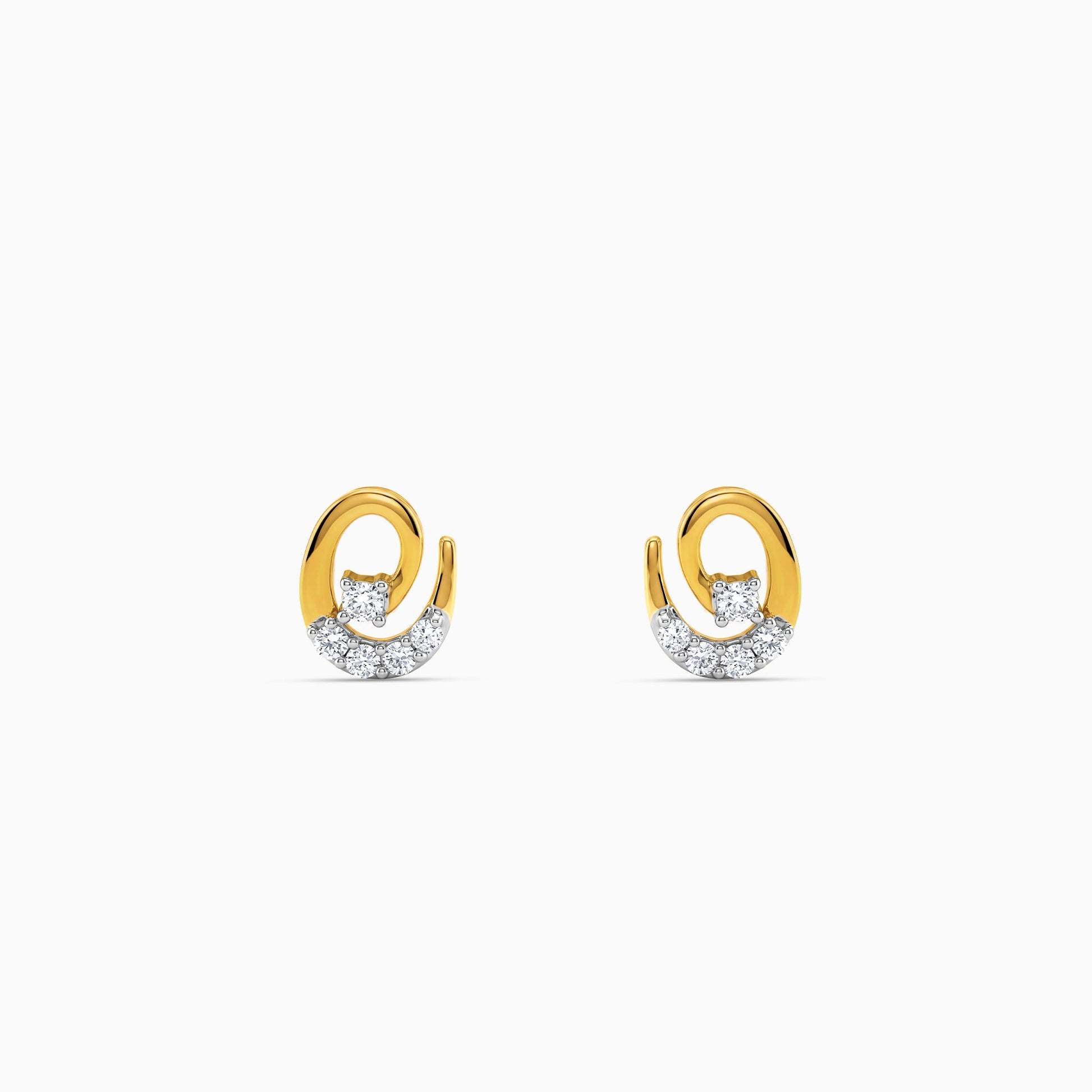 Gold Luminous Swirl Lab Grown Diamond Studs