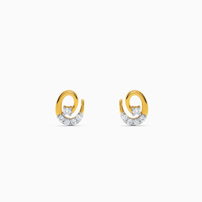 Gold Luminous Swirl Lab Grown Diamond Studs