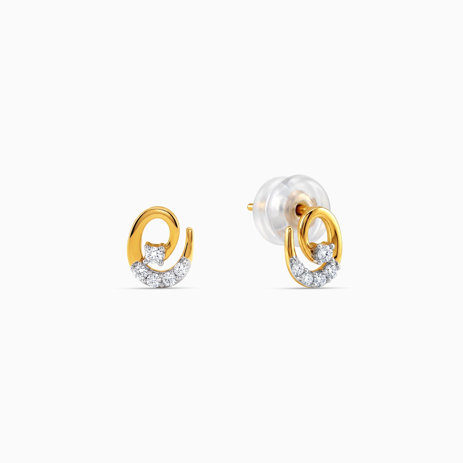 Gold Luminous Swirl Lab Grown Diamond Studs