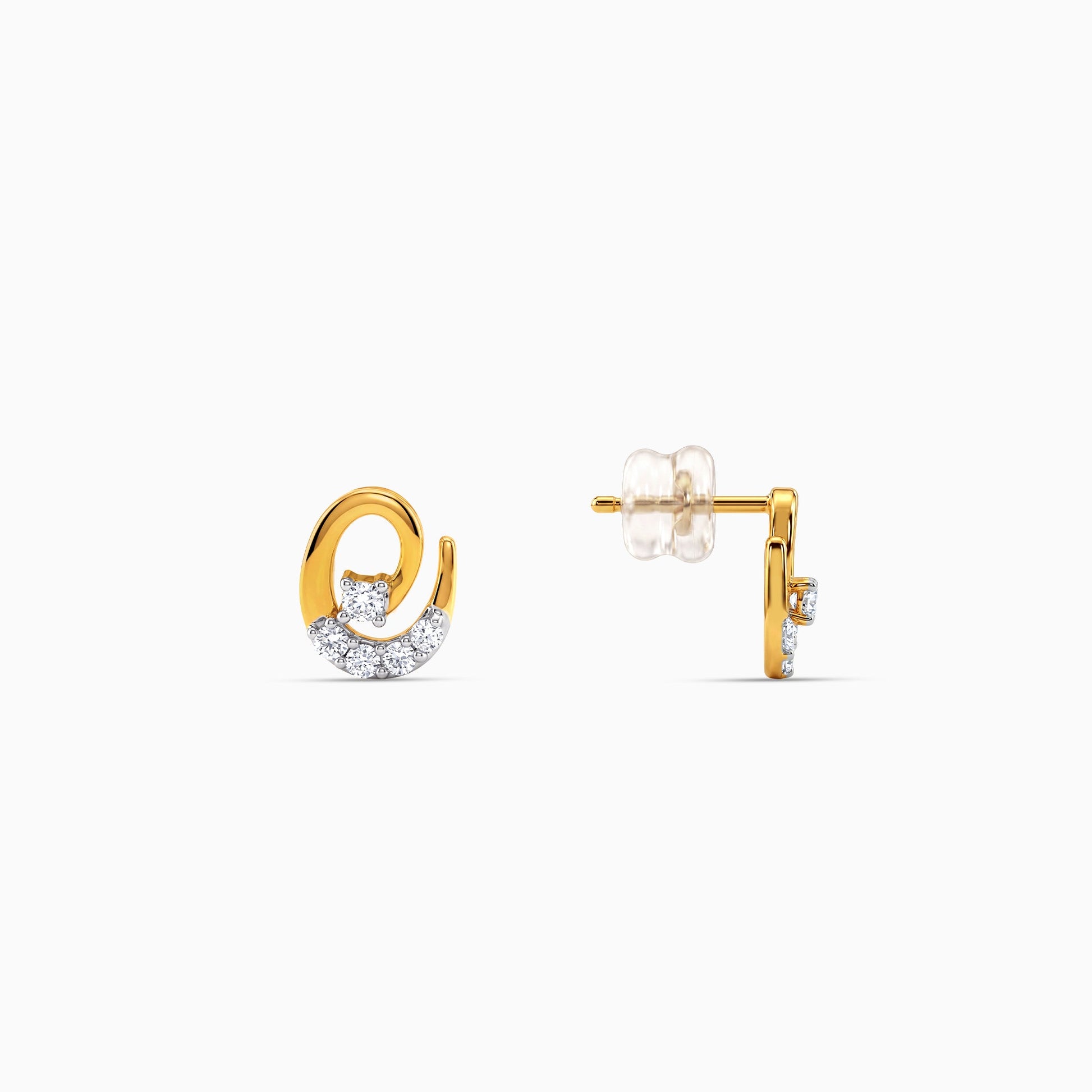 Gold Luminous Swirl Lab Grown Diamond Studs