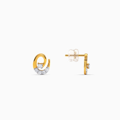 Gold Luminous Swirl Lab Grown Diamond Studs