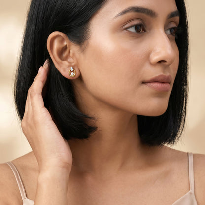 Gold Oval Spark Lab Grown Diamond Earrings