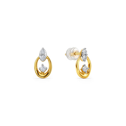 Gold Oval Spark Lab Grown Diamond Earrings