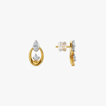 Gold Oval Spark Lab Grown Diamond Earrings