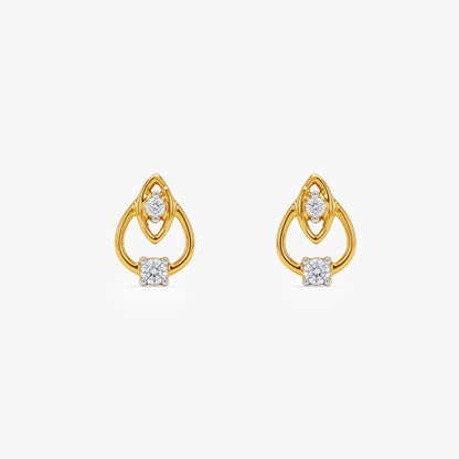 Gold Dual Halo Lab Grown Diamond Earrings