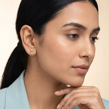Gold Dual Halo Lab Grown Diamond Earrings